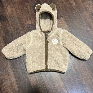 The North Face Plusher Bear Fleece Jacket With Hoodie Size Infant Boy 3-6M
